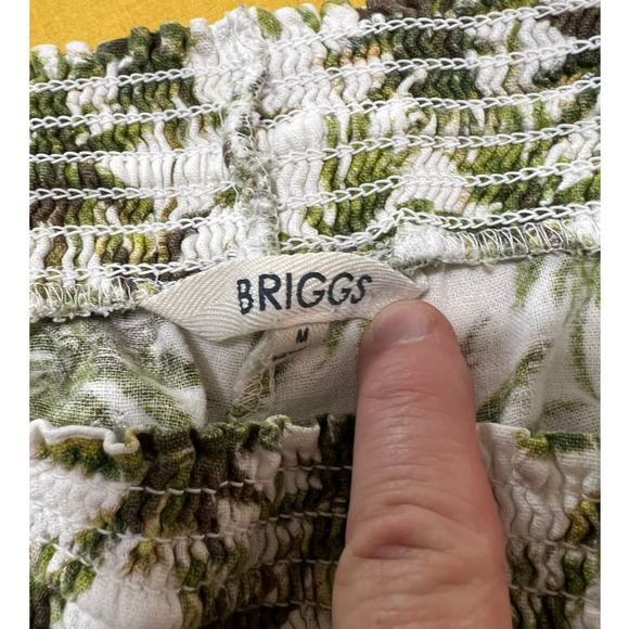 Briggs White Tropical Palm Tree Print Linen Blend Shorts, Size M - Picture 4 of 7